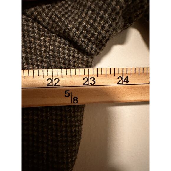 Vintage Hunt Club Sport Coat Mens 46R 100% Wool Houndstooth Tweed Blazer Patches - Picture 4 of 6